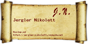 Jergler Nikolett névjegykártya